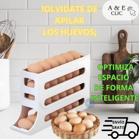 ORGANIZADOR Y DISPENSADOR DE HUEVOS 4 NIVELES