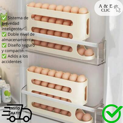 ORGANIZADOR Y DISPENSADOR DE HUEVOS 4 NIVELES