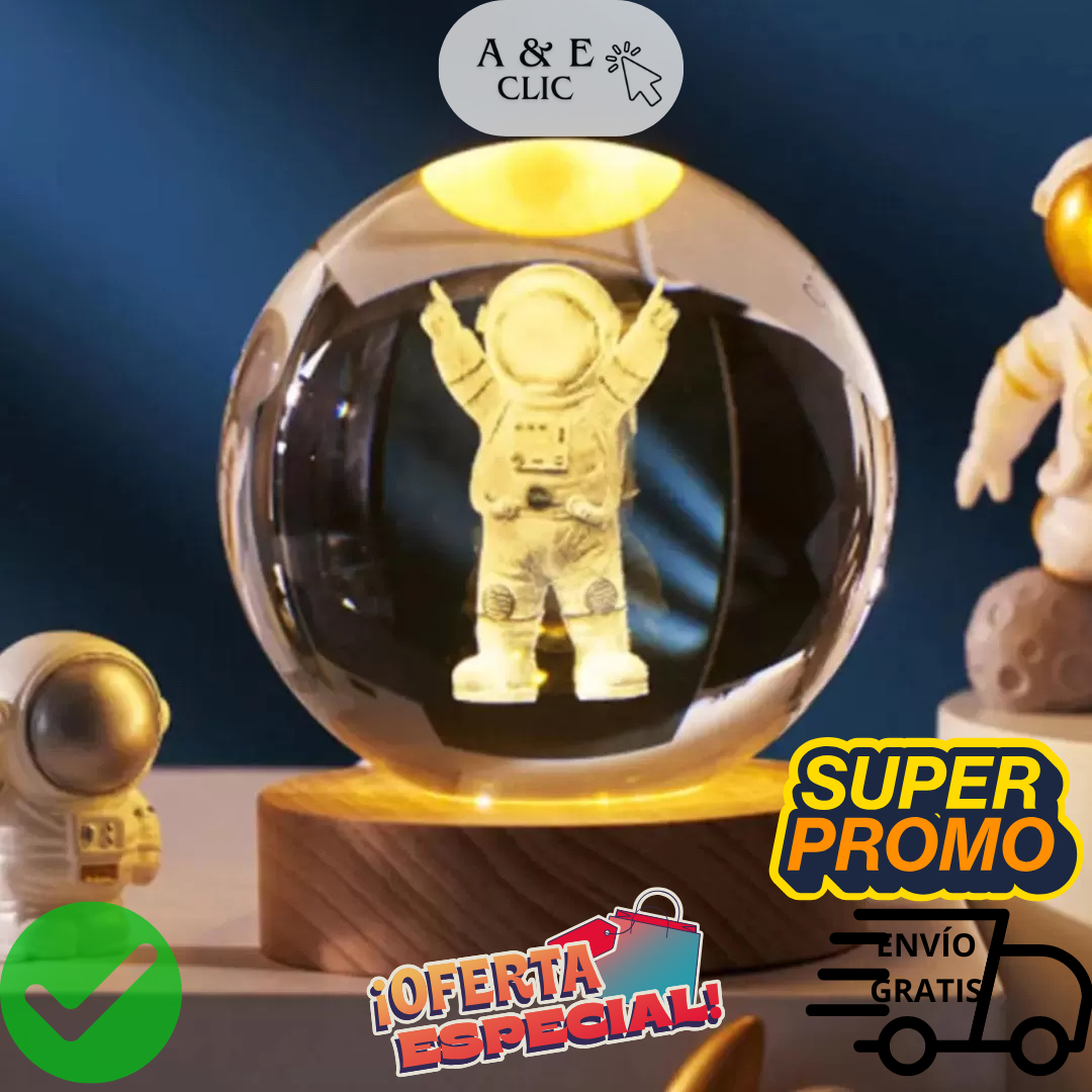 Lampara Led Esfera De Cristal