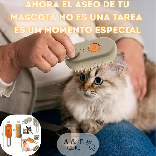 Cepillo Para Mascotas A Vapor Recargable
