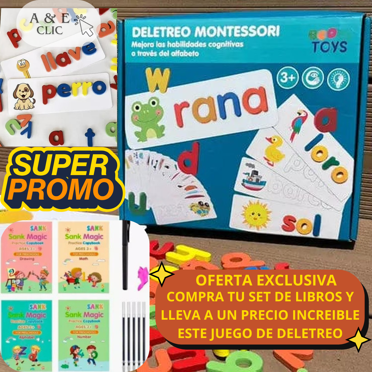 Juego De Palabras Deletreo  Infantil Montessori