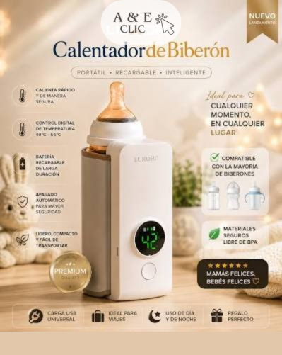 Calentador Biberones Portátil Recargable