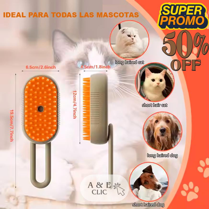 Cepillo Para Mascotas A Vapor Recargable