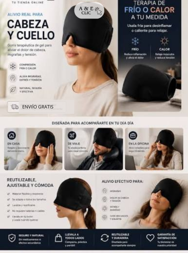 GORRO DE GEL ALIVIO MIGRAÑA