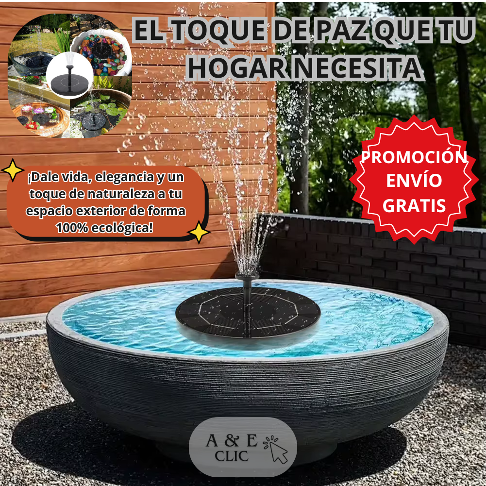 Fuente Solar Flotante para Jardín
